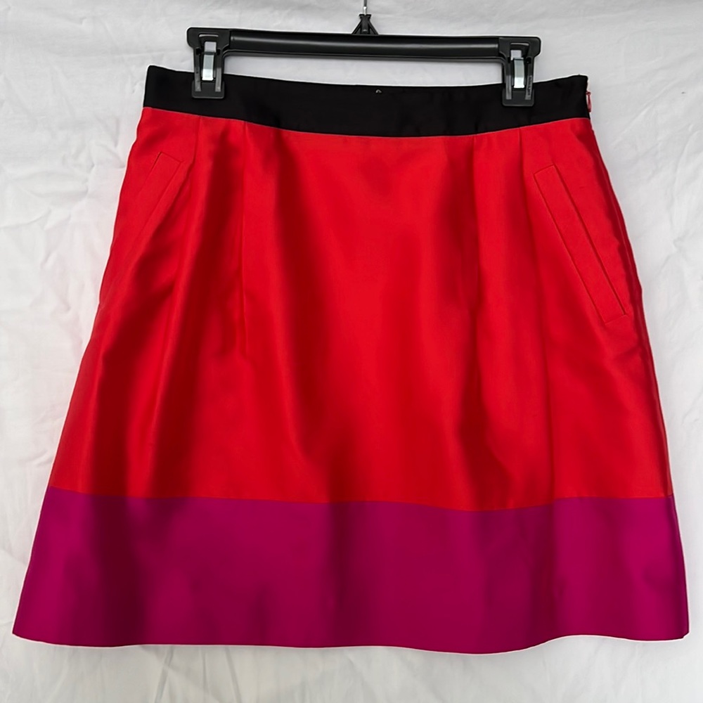 Kate Spade New York - Silk Color Blocked Mini Skirt - size 4